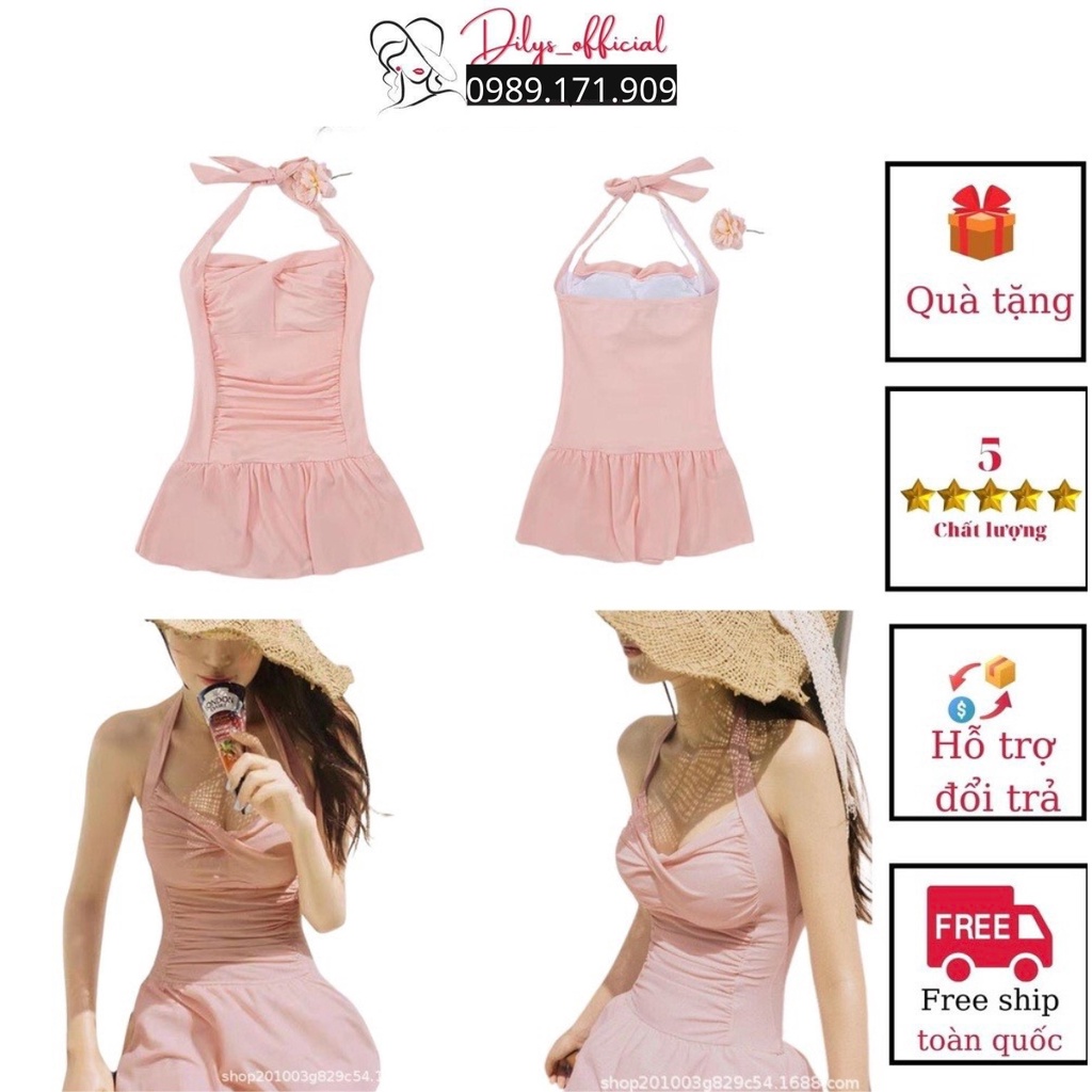 Bikini đi biển 1 mảnh kín đáo DILYS BK99150, Đồ bơi nữ phong cách hàn quốc 2 dây vô cùng trẻ trung, năng động, hiện đai