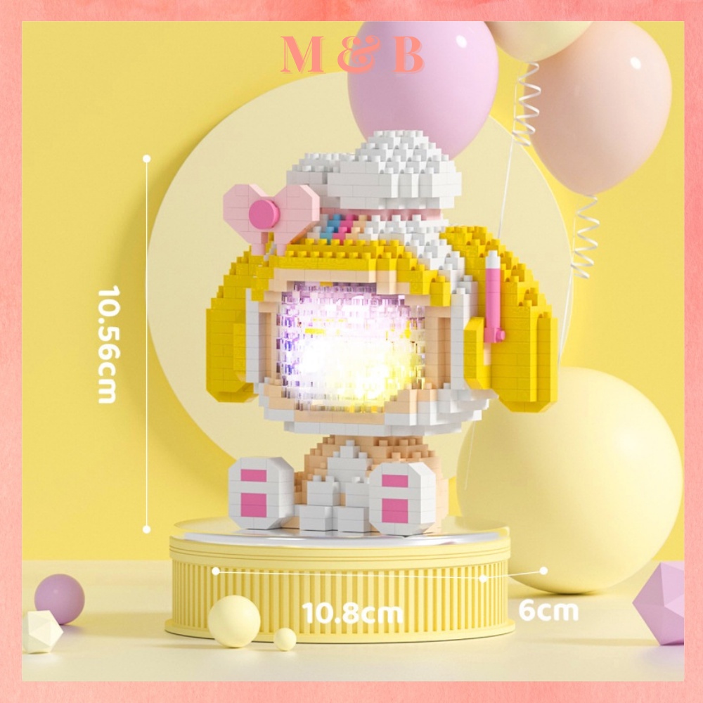 Đồ Chơi Lắp Ráp Mô Hình Thỏ Phi Hành Gia Andy, Annie Đèn Led Sẵn Pin Full Box 3D linda bell, stella lou, geltoni, duffy