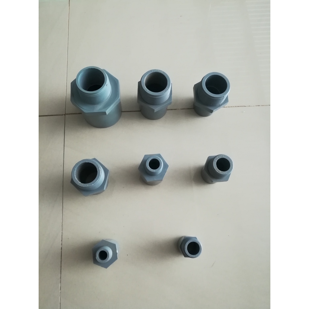 NỐI RĂNG NGOÀI GIẢM 42/34, 49/34, 49/42, 49/60mm Đạt Hòa, REN NGOÀI GIẢM ỐNG NHỰA PVC, PHỤ KIỆN ỐNG NƯỚC ĐẠT HÒA