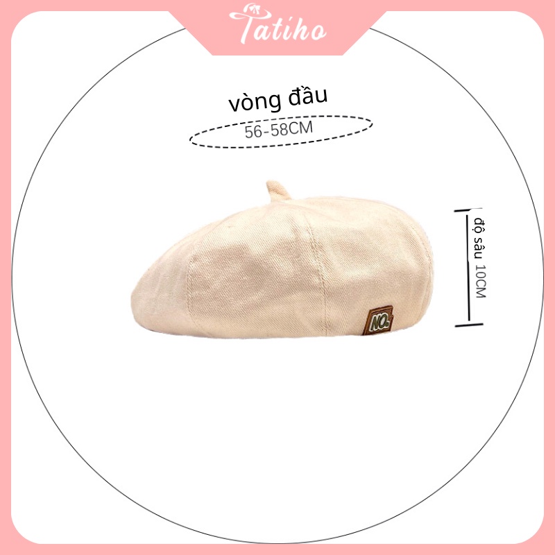 Nón nồi unisex nam nữ, mũ beret chất Cotton họa tiết trơn đen nâu be phong cách Hàn Quốc thời trang basic - mã NV063