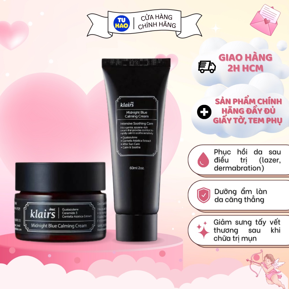 Kem Dưỡng Phục Hồi Da Klairs Midnight Blue Calming Cream Ban Đêm 30ml