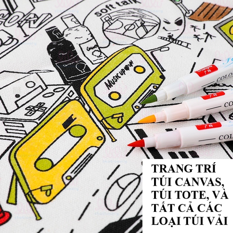 Bút vẽ áo quần vải túi giặt không phai Li Lư 50 Màu. Bút vẽ vải nhiều chất liệu không bay màu thẩm mĩ cao độc đáo