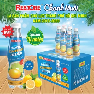 Thùng 24 Chai Nước Chanh Muối Restore Bidrico (360ml/Chai)