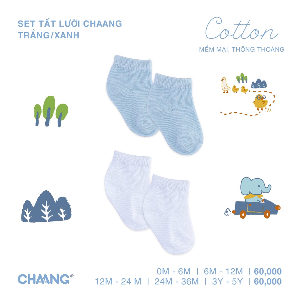 Chaang set 2 đôi tất lưới cho bé SS2023