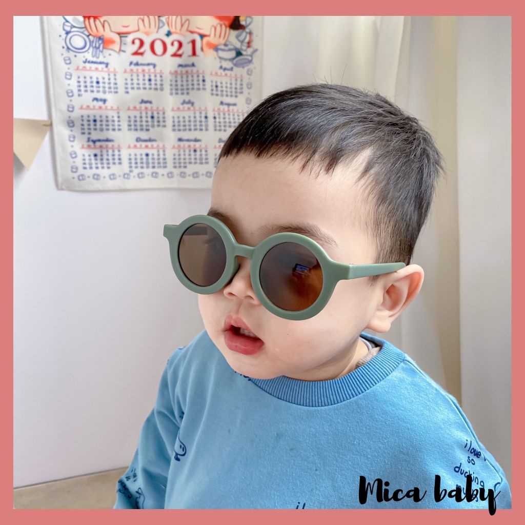 Kính râm cho bé từ 1 - 6 tuổi kiểu dáng gọng tròn đáng yêu K01 Mica baby