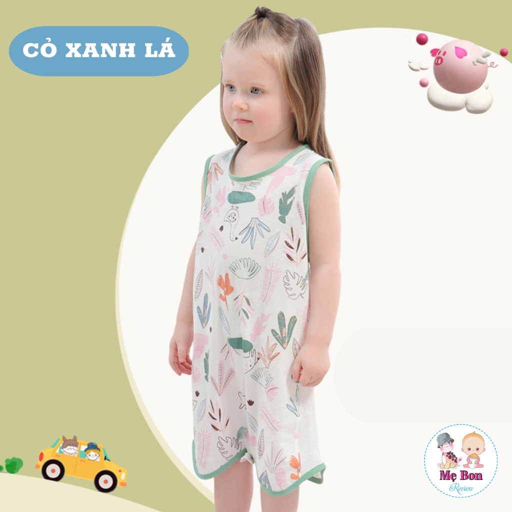 Túi ngủ hở chân cho bé có lưới mùa hè chất cotton thoáng mát