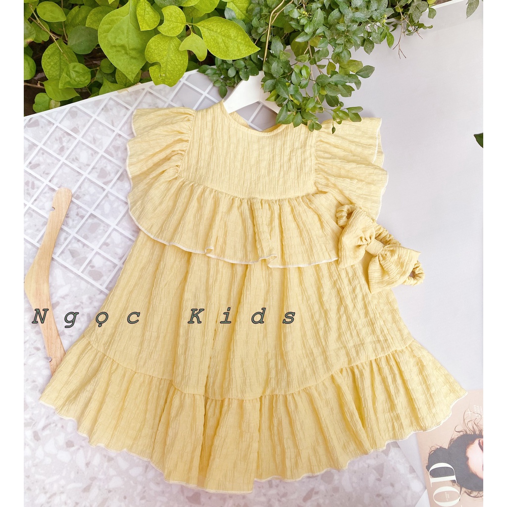 Váy xòe công chúa cho bé gái,Váy bé gái babydoll chất liệu xốp tơ cao cấp cho bé size 7-20kg