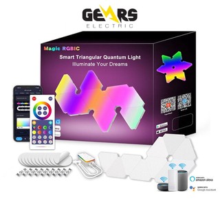 Đèn led lắp ghép 3 cạnh thông minh rgb 16 triệu màu, nháy theo nhạc, điều khiển qua app decor góc gear79