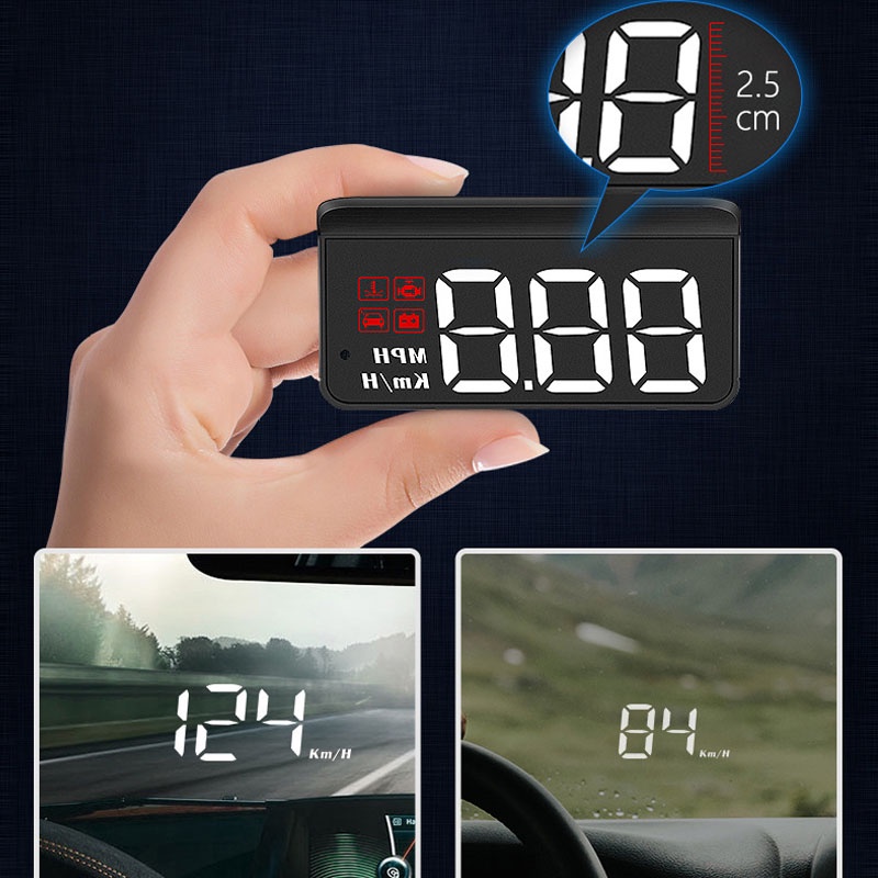 HUD Hiển Thị Tốc Độ Kính Lái Ô Tô M3, C100 Cắm Nguồn OBD2 HD Chất Lượng Cao