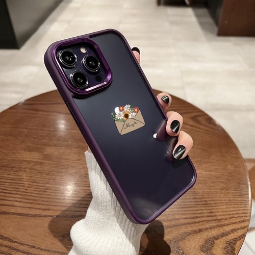 Ốp lưng iPhone trong suốt - nhựa dẻo - Viền màu Tím/Đen/Xanh dương/Hồng - Tiệm Case nhà May (iPhone 11 đến iPhone 14)