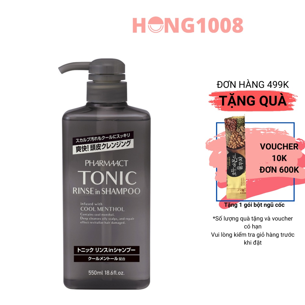 Dầu Gội Dành Cho Nam Pharmaact Tonic Rinse in Shampoo 550ml - Tonic Pharmaact