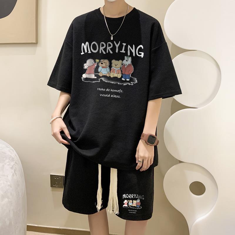 Sét Bộ đùi nam nữ APT Unisex Bộ đùi from ộng chất liệu vải cotton gạo Cao Cấp, In họa tiết Hoạt Hình Trước Ngực