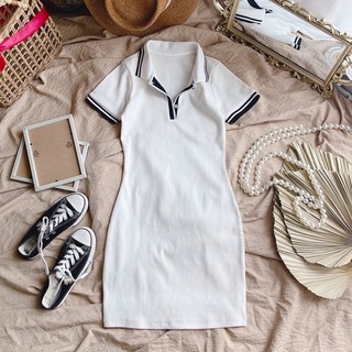 ĐẦM POLO TAY NGẮN ÔM BODY PHONG CÁCH HÀN QUÔC