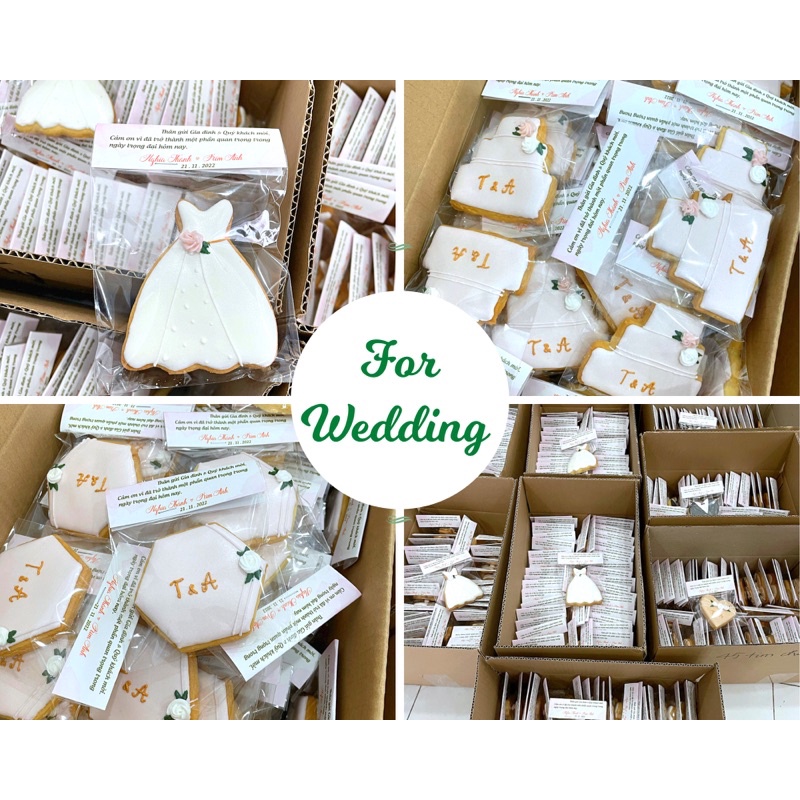 Cookie icing - Quà đám cưới - Quà cám ơn - Bánh quy vẽ theo yêu cầu