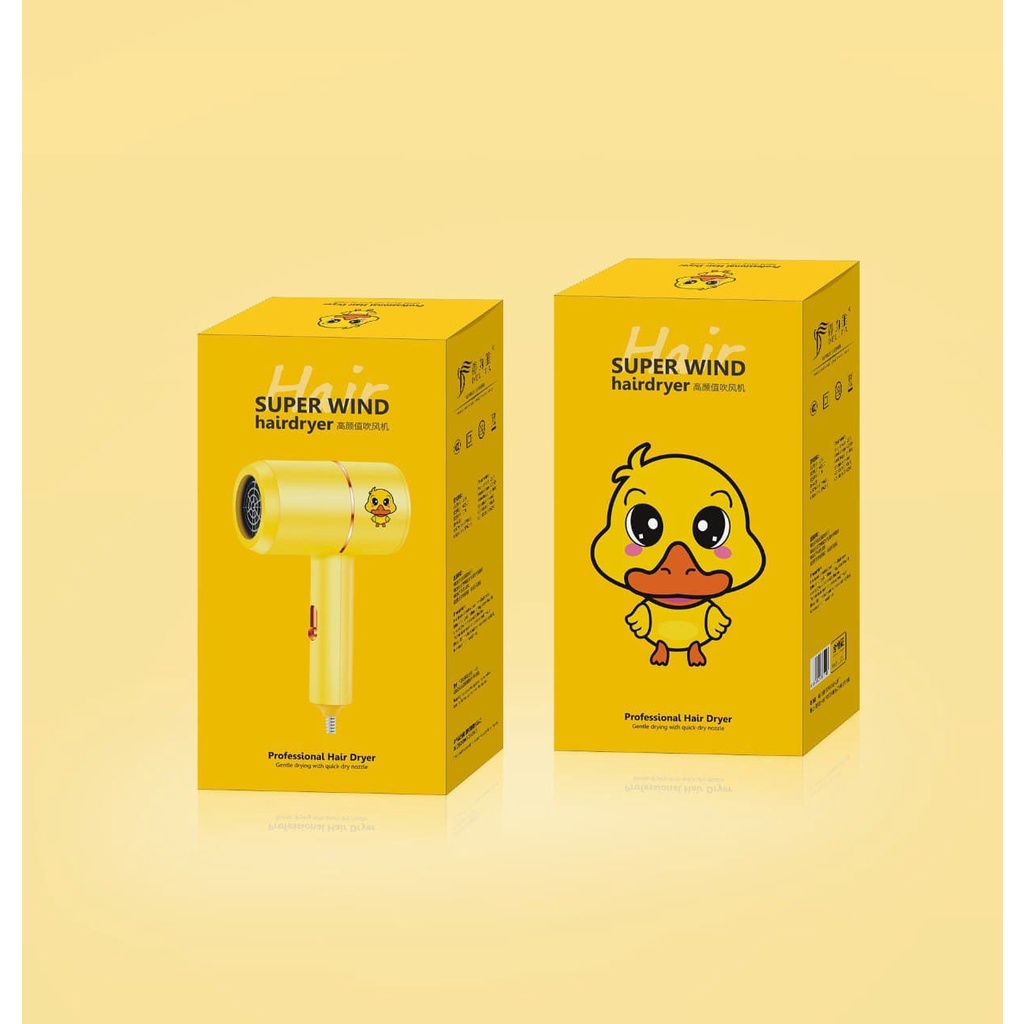 Set quà tặng 8/3 cho mẹ, người yêu, bạn bè, máy sấy tóc tạo kiểu DELIYA con vịt cute, DLY-2600 tím