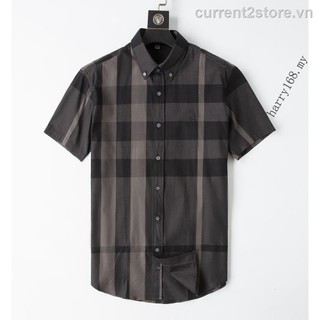 Áo sơ mi cotton ngắn tay sọc caro burberri s-xxxl m1023 cho nam