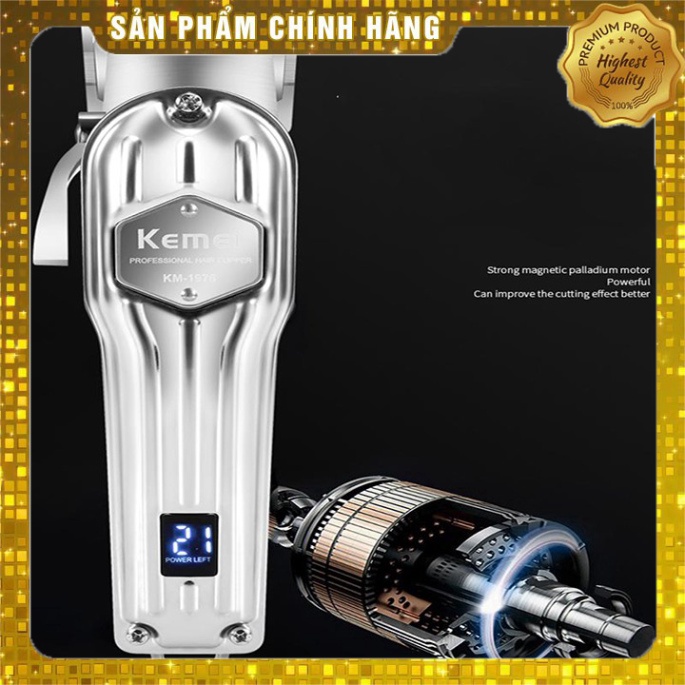 Tông Đơ Cắt Tóc Chuyên Nghiệp Kemei 1977-1976 pin  2500mAh - Máy Cắt Tóc Salon