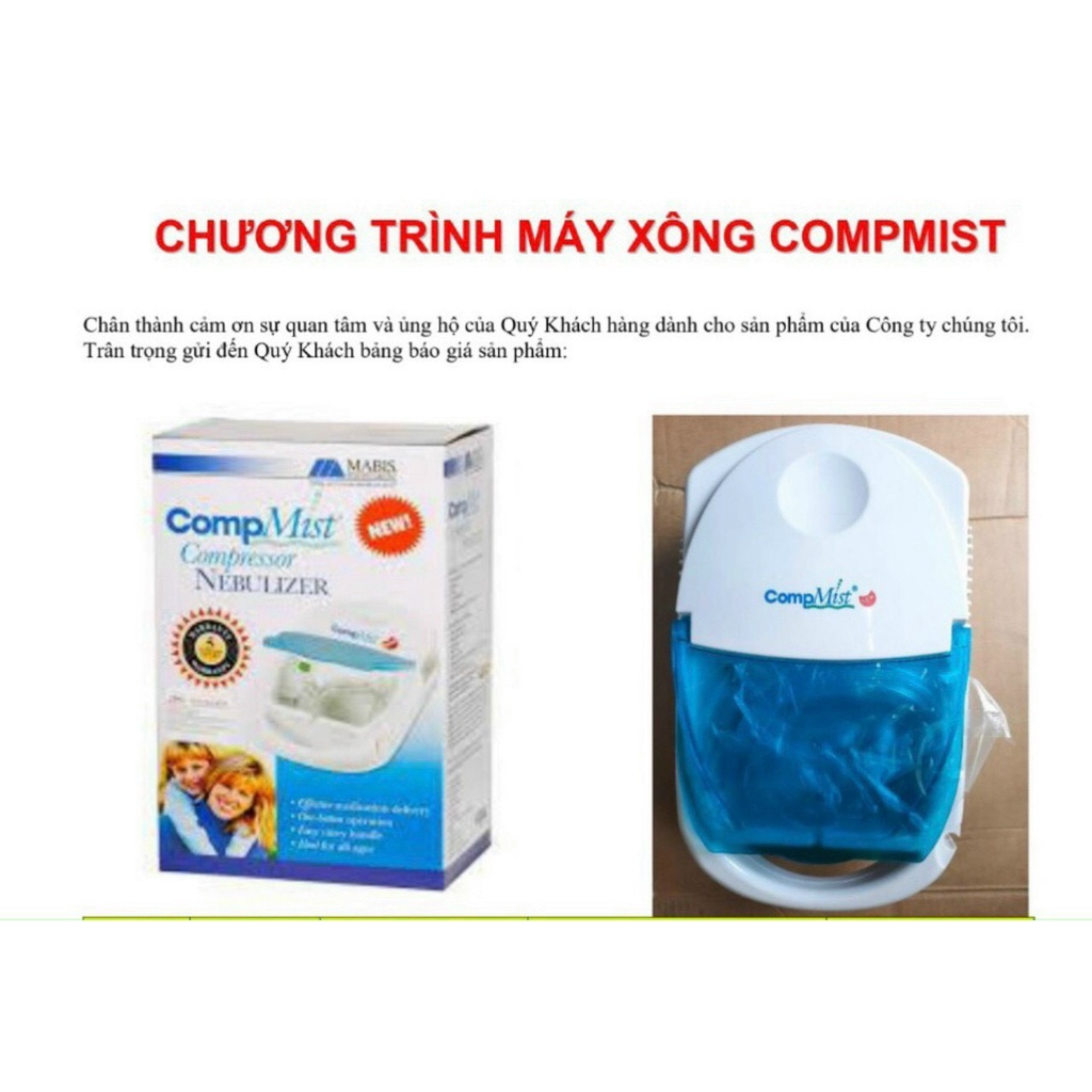 Máy xông mũi họng MABIS COMPMIST Compressor Nebulizer NEW -Máy xông khí dung cho bé & người lớn