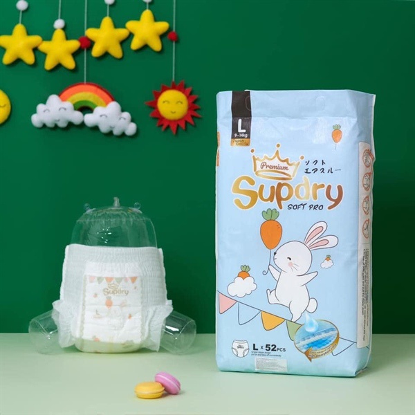 Tã bỉm SUPDRY cao cấp nội địa Trung quần dán size S72/M64/L58/M58/L52/XL46/XXL42/XXXL40