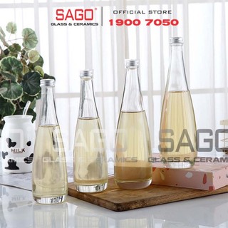 Chai Thủy Tinh Tròn Giọt Nước Cao 350ml , 500ml Nắp Nhôm