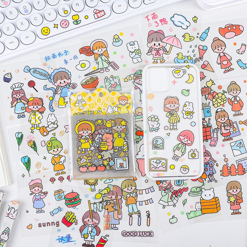 Miếng Dán Trang Trí Hình Hoa Độc Đáo Xinh Xắn, Sticker dán điện thoại, trang trí