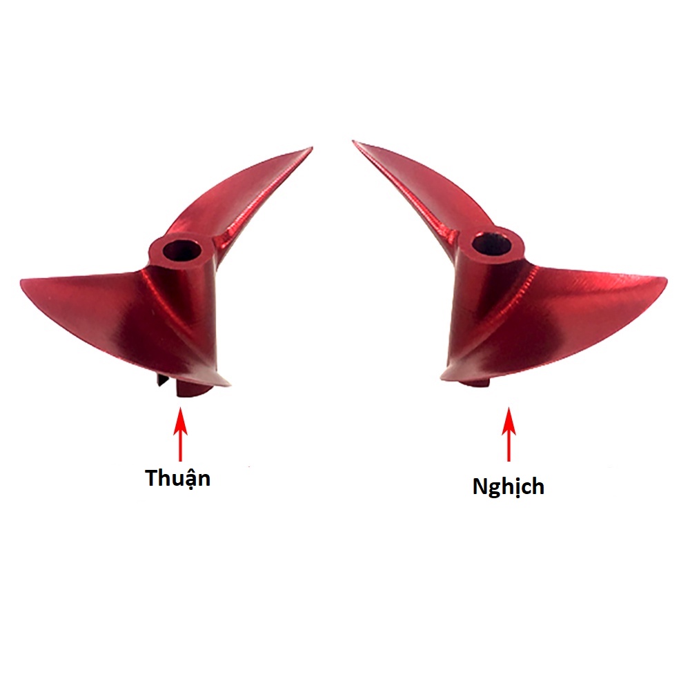 Chân vịt đỏ nhôm CNC 4.76mm Pitch 1.9inches 40-45mm Cho Thuyền Đua RC