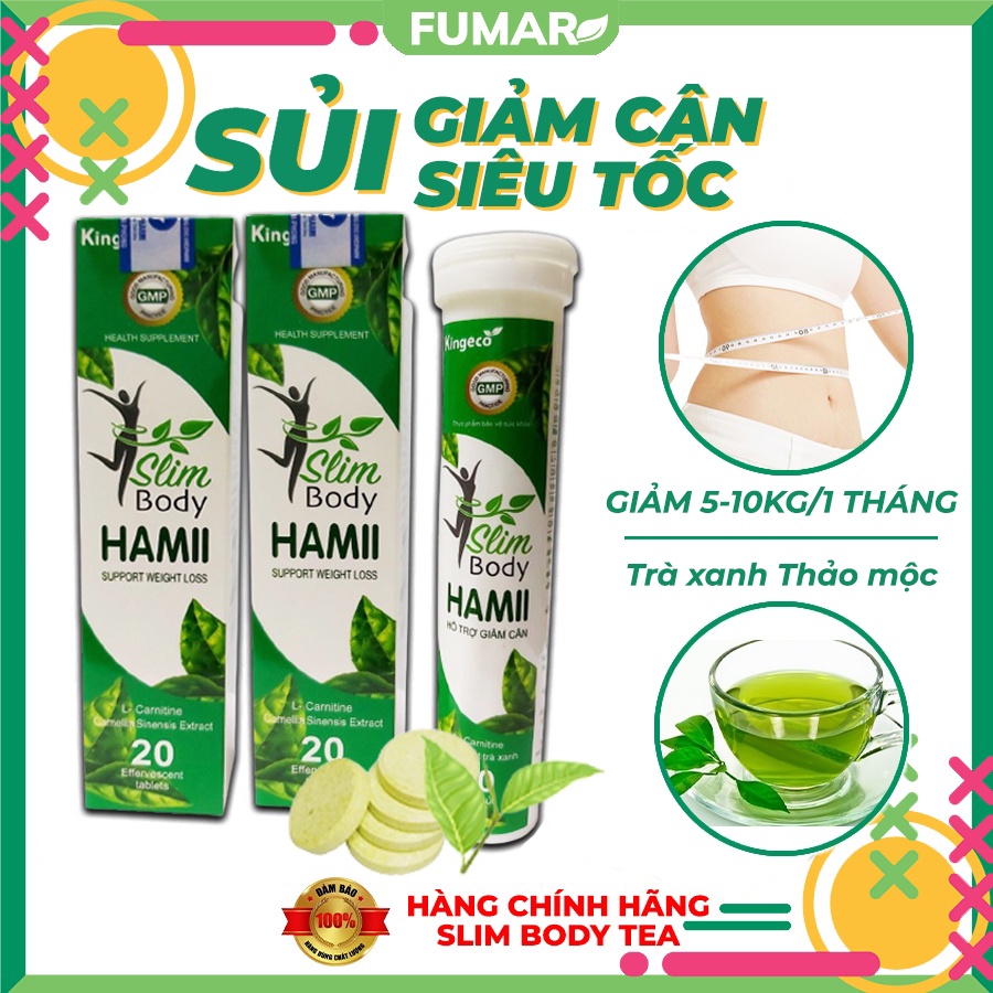 Giảm cân Slim Hamii an toàn Viên sủi thảo mộc an toàn nhanh chóng tan mỡ