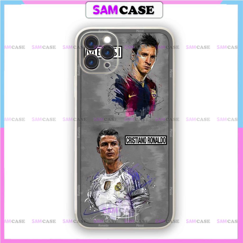 Ốp lưng iPhone cầu thủ bóng đá Messi ronaldo cạnh viền vuông silicon dẻo cho ip 6/6s/7/8/X/XS/11/12/13/14 Pro Plus Max