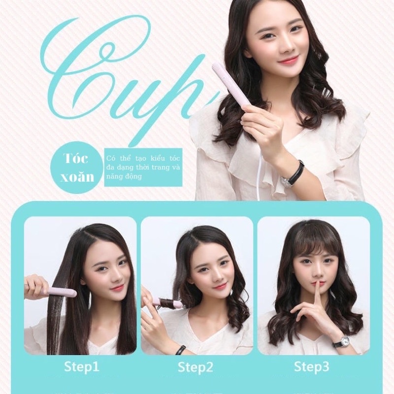 Máy là tóc mini cao cấp nóng nhanh dễ dàng tự ép tóc tại nhà