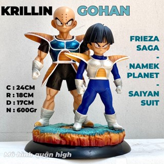Mô hình Krillin và Gohan ở hành tinh Namek - Krilin Gohan cao 24CM kèm đế Namek cực đẹp - Son Gohan - Krilin dragon ball
