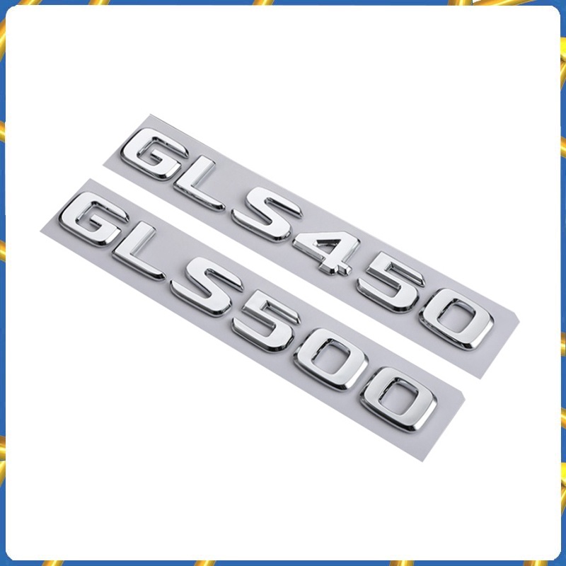 Decal tem chữ GLS450, GLS500 dán đuôi xe ô tô Mercedes trang trí - Chất liệu nhựa ABS