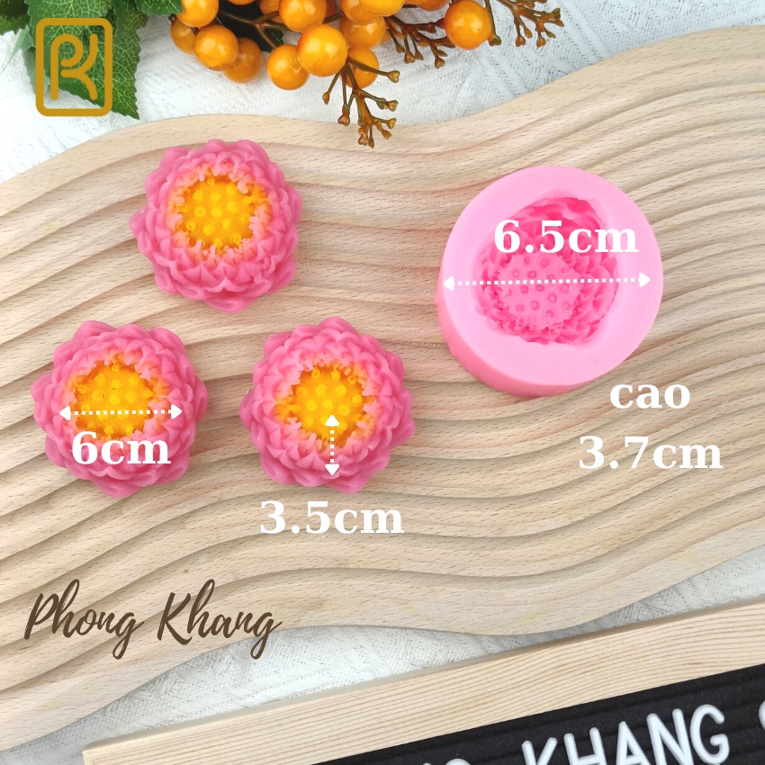 Khuôn silicon 4d Phong Khang làm rau câu hoa sen hoàng gia