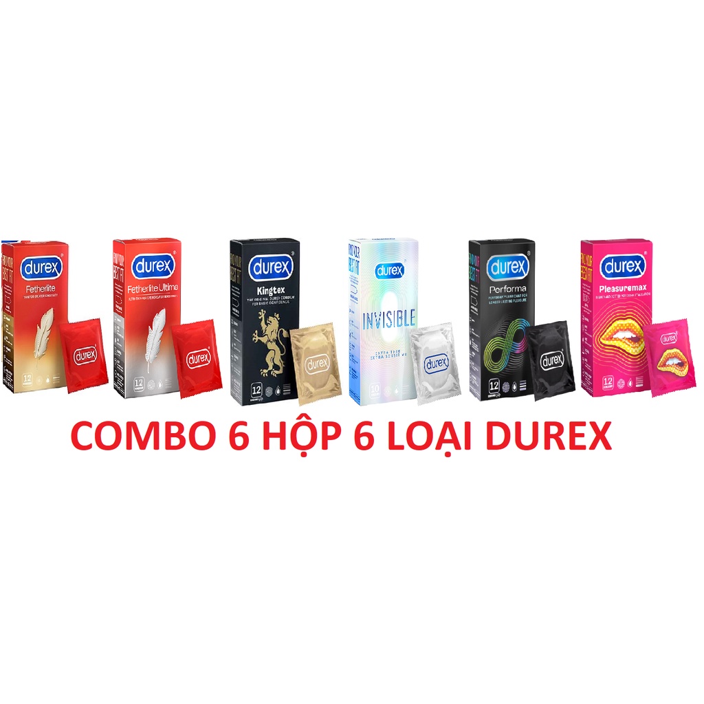 Combo 6 Hộp 70 Bao Cao Su Durex Tùy Chọn