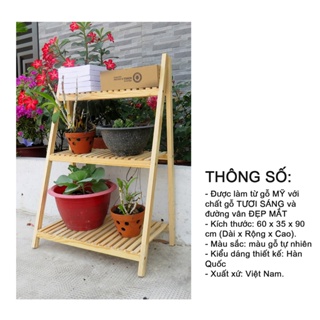 Kệ Gỗ Đa Năng 3 Tầng - Kệ Để Cây 55x35x90CM