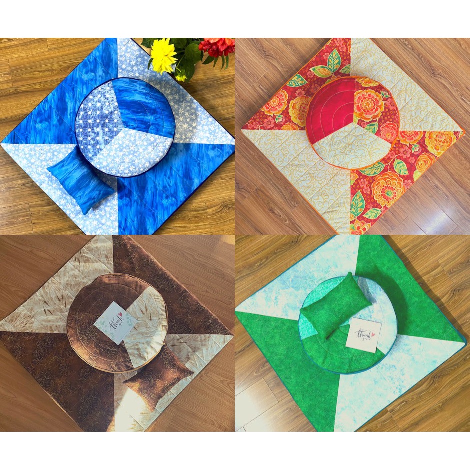 TẶNG GỐI KÊ TAY- Bộ BỒ ĐOÀN TỌA CỤ THIỀN, gối thiền & đệm thiền, tụng kinh, yoga
