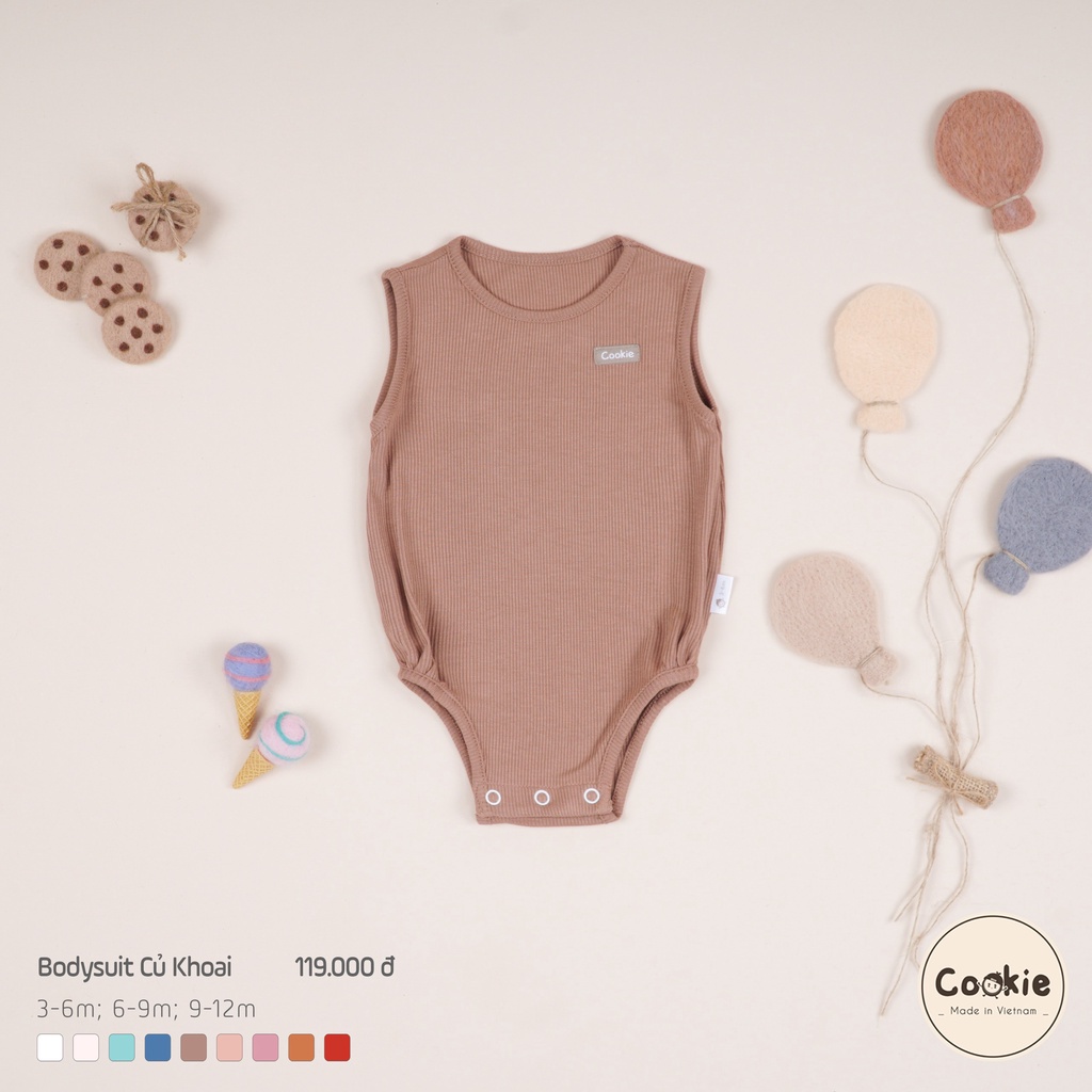 [COOKIE]  Bộ Bodysuit củ khoai cho bé size 3-6m, 6-9m, 9-12m