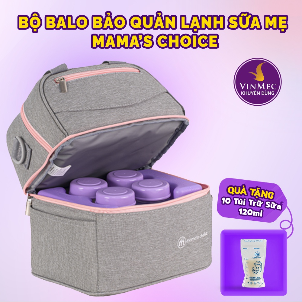 Combo Balo Bảo Quản Sữa Mẹ Mama’s Choice, Trọn Bộ Giữ Nhiệt Bình Sữa Đa Năng, Đựng Đồ Cho Mẹ Bé, Giữ Lạnh Lên Tới 14 Giờ