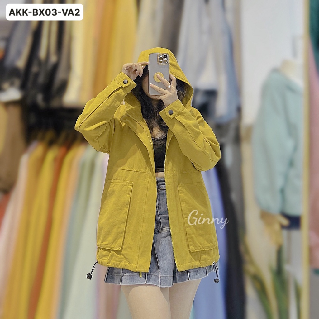 Áo Khoác Kaki  Wash Leo | Có Nón | GinStore