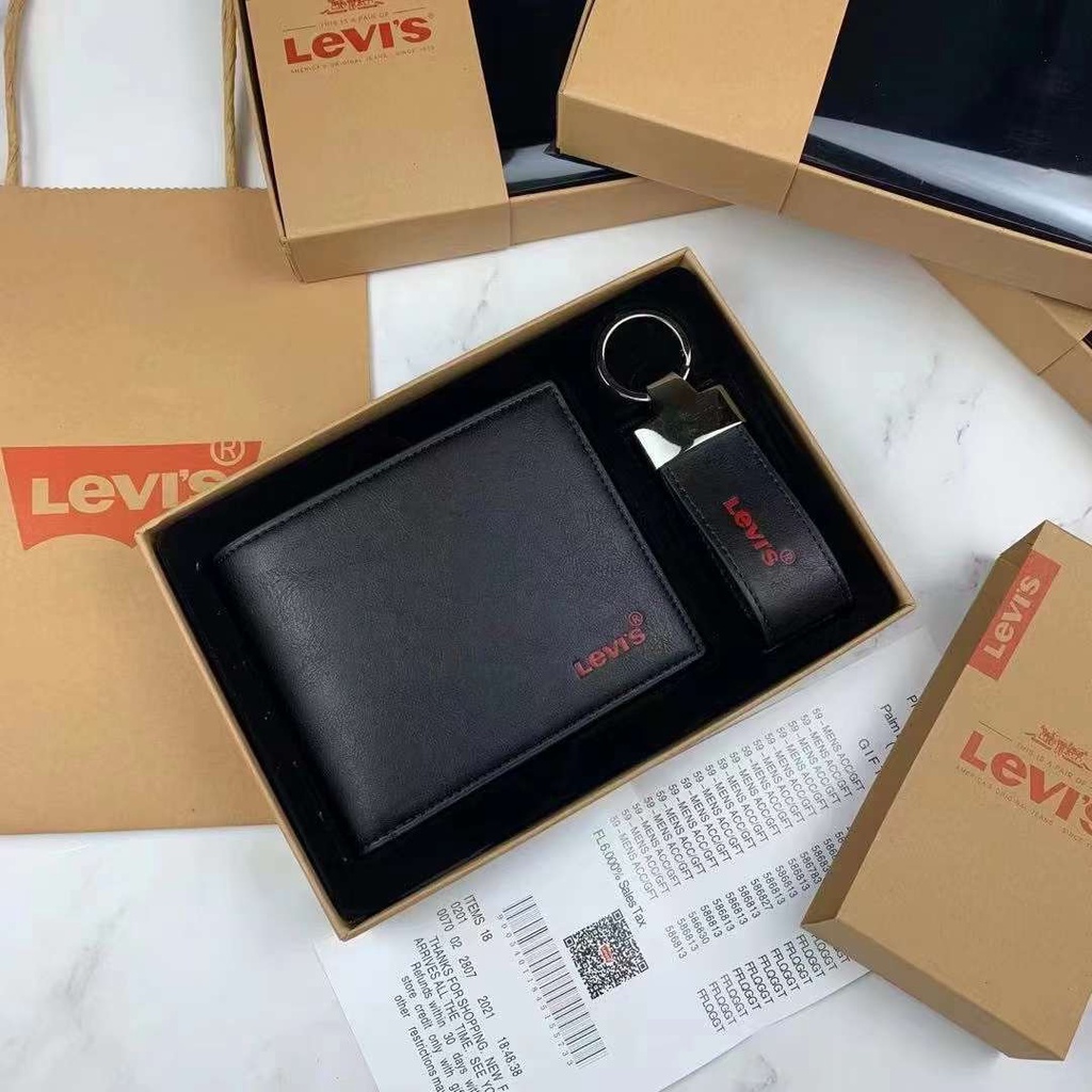 Ví levis full box kèm móc khoá da thật