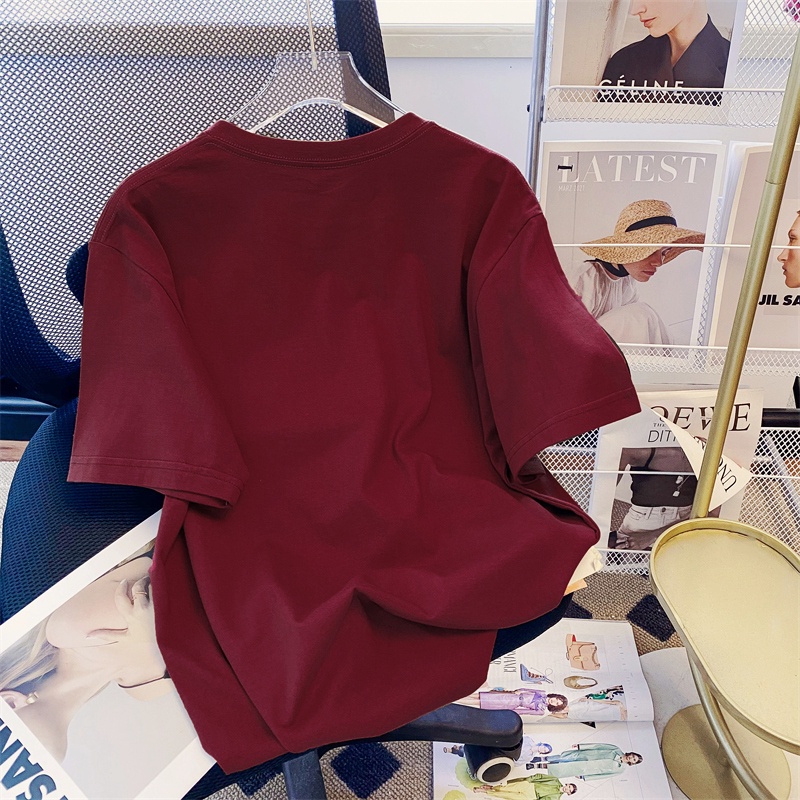 Áo thun SUXI tay ngắn cổ tròn dáng rộng cotton in họa tiết thời trang mùa hè cho nữ