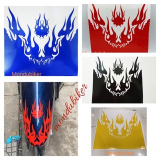 Tem decal dán dè trước sau xe máy hình ngọn lửa
