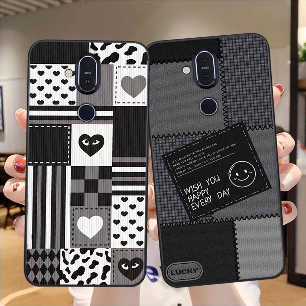 Ốp Nokia NOKIA 7.1 / 7.1 Plus / X5 / X6 Họa Tiết Đen Trắng