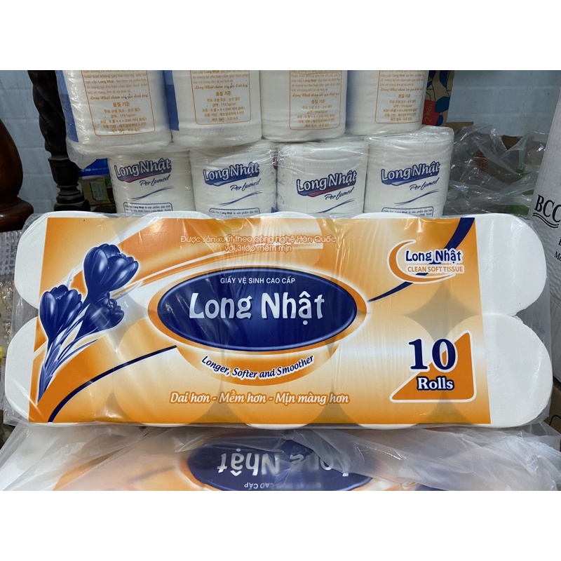 Giấy vệ sinh cao cấp Long Nhật ( lốc 10 cuộn)