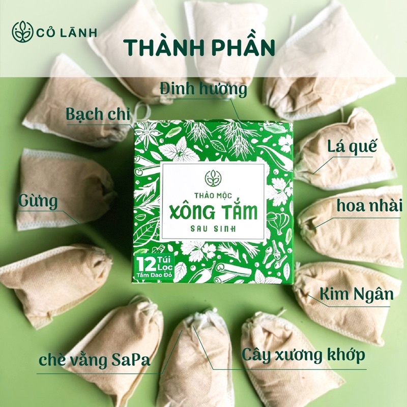 Bột lá tắm Dao đỏ hỗ trợ làm sạch, khử mùi bà đẻ Cỏ Lành