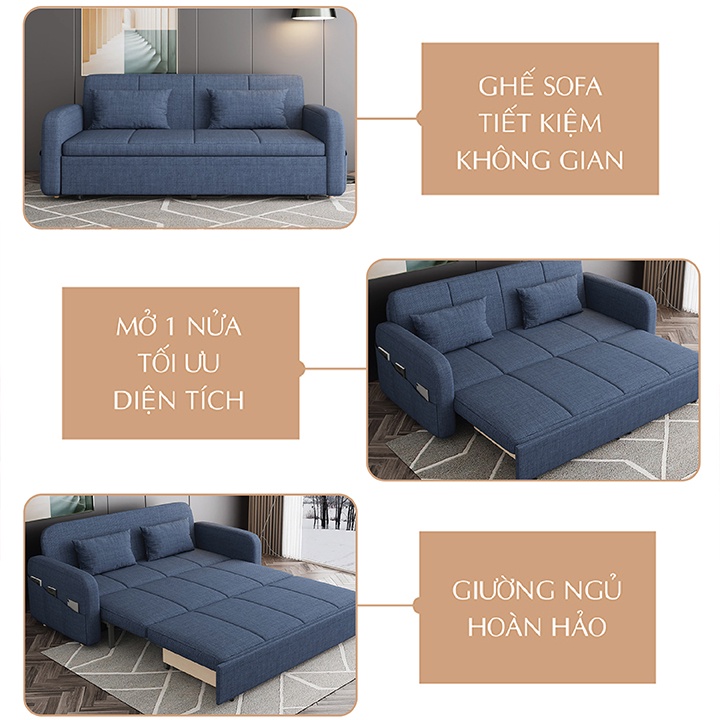 Sofa Giường Thông Minh Kiêm Ghế Sofa Khung Sơn Tĩnh Điện Đa Năng Có Ngăn Chứa Đồ - Bảo Hành 3 Năm | BigBuy360 - bigbuy360.vn