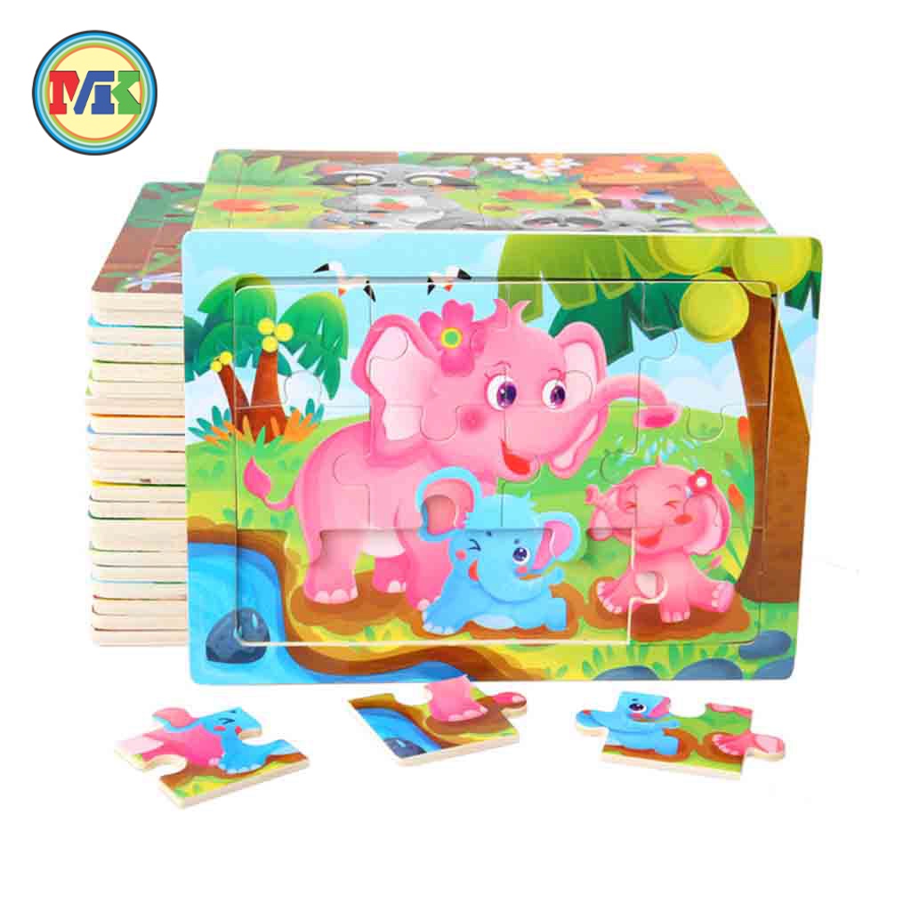 Tranh Ghép Hình 12 Mảnh - Siêu Dễ Thương - Phát Triển Tư Duy Cho Bé