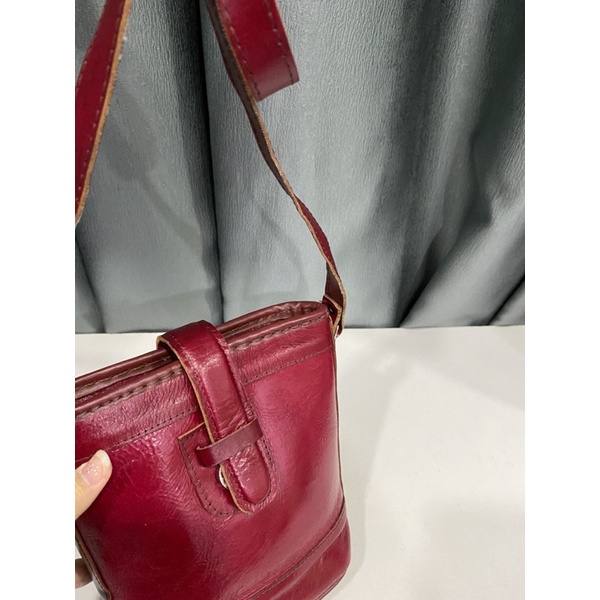 Túi si nhập Nhật dáng cái xô mini làm từ da mộc thật 100%