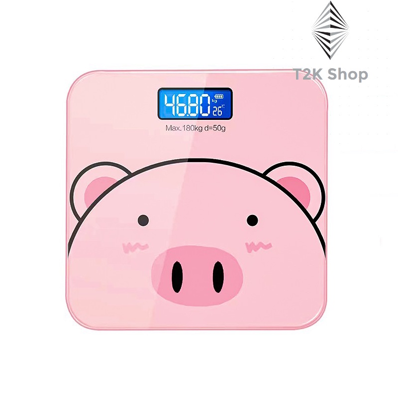 Cân Điện Tử Sức Khỏe Hình Heo Cực Xinh Tặng Pin - T2K Shop