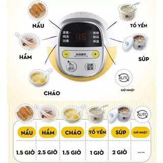 Nồi nấu chậm bear 0.8l bàn quốc tế