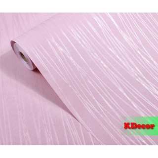 [Hàng mới] 10m Giấy Dán Tường Vân sọc hồng có keo sẵn khổ 45cm